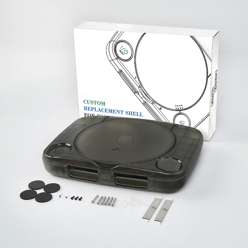 Bitfunx Replacement Shell Transparent Game Console Case Housing Cover for PlayStation PS One PSOne All Version