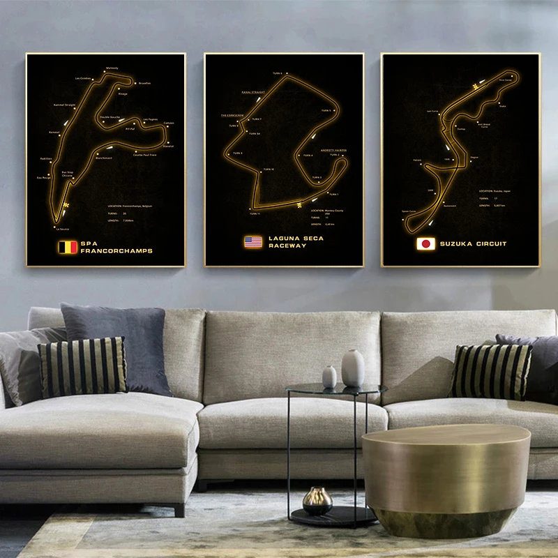 Home Decoration Racing Circuits Zandvoort Circuit Poster Art Canvas Paintings and Print Wall Art Picture for Living Room Cuadros