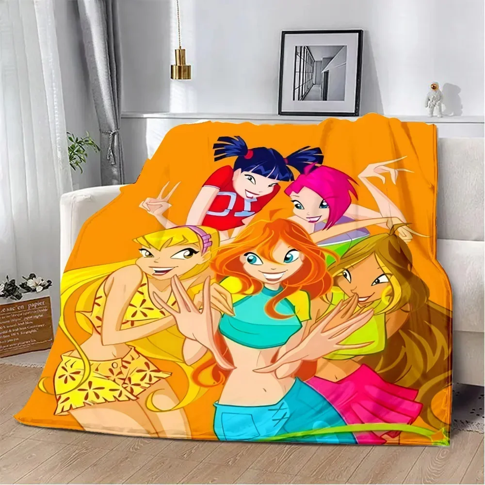 Anime Girl W-Winx Clubs Printed Blanket Picnic Blankets Warm Blanket Soft and Comfortable Blanket Home Travel Birthday Gift