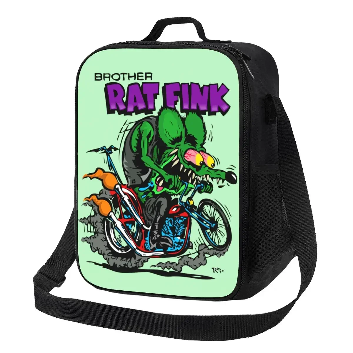 Anime Cartoon Rat Fink Insulated Lunch Bag for Women Thermal Cooler Bento Box Kids School Children