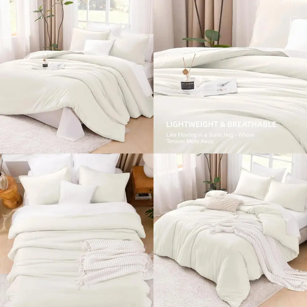 

Легкий комплект одеял California King Size, всесезонное однотонное постельное белье из трех предметов с одеялом 104x96 и 2 наволочками