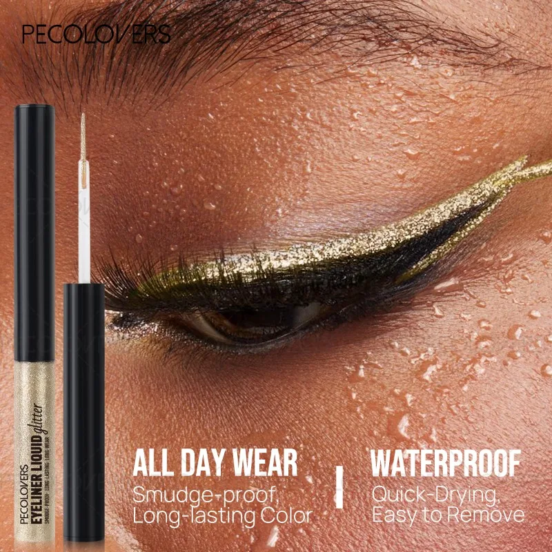 محدد عيون لامع، خيارات متعددة الألوان، محدد عيون سباركلي، مناسب لمكياج الهالوين وعيد الميلاد