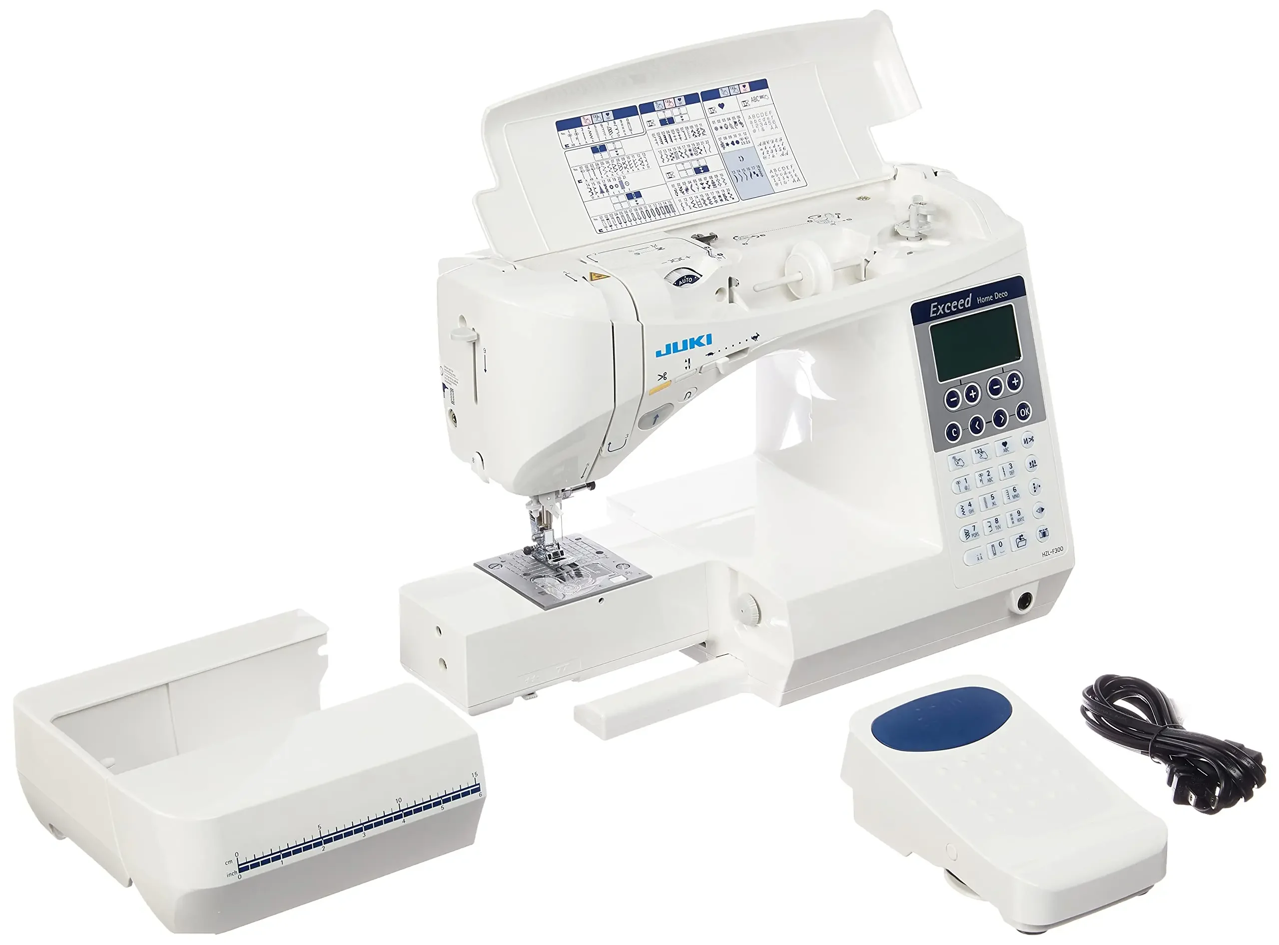 HZL-F300 Sewing and Quilting Machine White The Box-shaped Feed Device Makes The Machine Easily and Perfectly Sewn