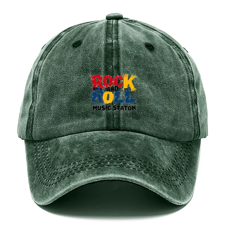 Gorra de béisbol de algodón lavada Vintage personalizada para hombres y mujeres, sombrero con patrón Retro con tema musical, gorra ajustable para papá para uso informal diario