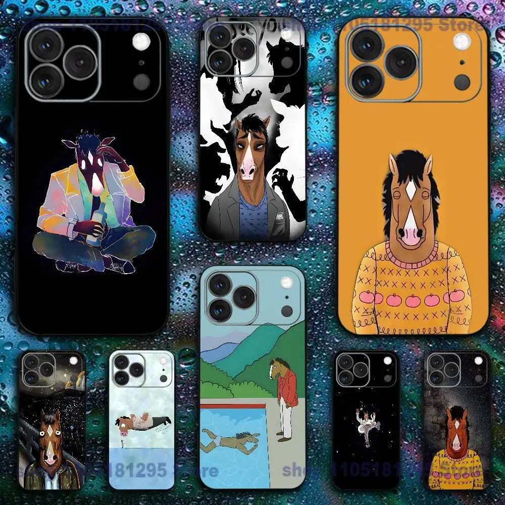 

B-BoJack Horsemans Phone Case For iPhone 17,16,15,14,13,12,11,XR,Pro,XS,Max,XR,Plus,Mini Soft Silicone Black Shockproof