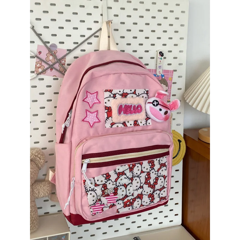 Sanrio Hello Kitty new schoolbag cute cartoon college girls zaino da viaggio di grande capacità