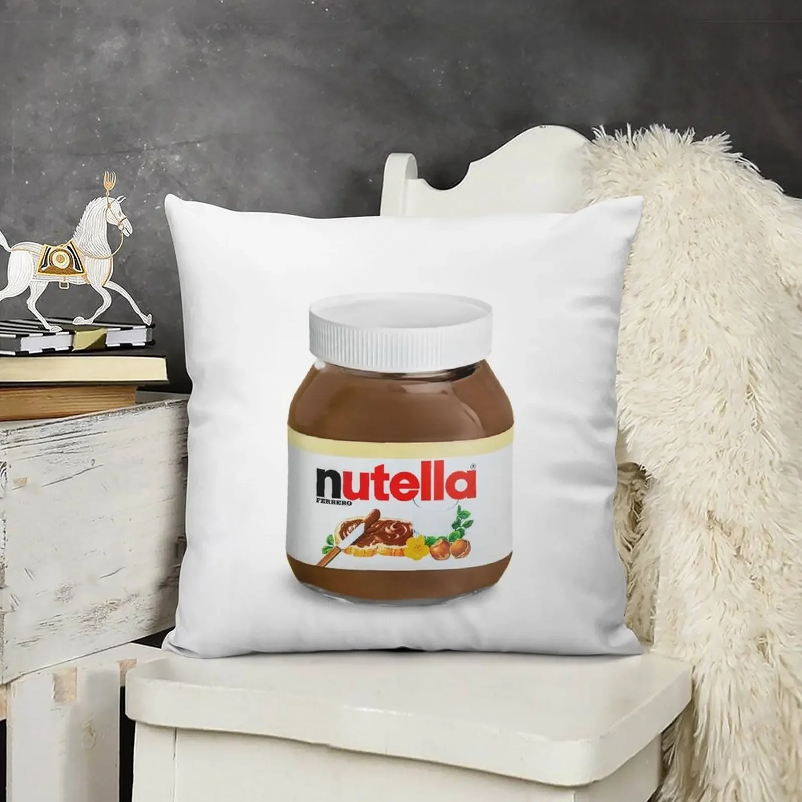 

Real Nutella Throw Pillow Cusions Cover Decorative Cushions For Luxury Sofa Pillows Aesthetic pillow