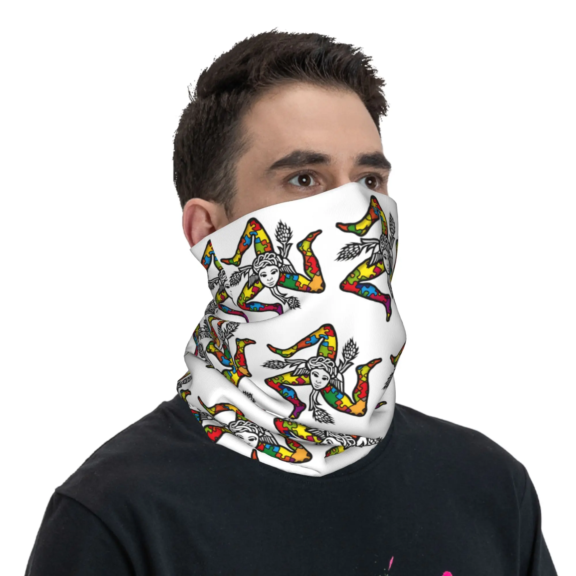 Flag of Sardinia Balaclava Hunting Fishing  Bicycle Mask Anti-UV Neck Warmer Tactical Mask Autumn Fun Neck Gaiter