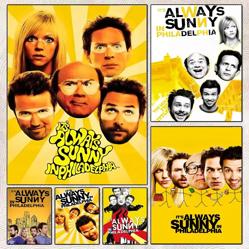 TV Series Always Sunny Painting Calligraphy Stylish Canvas Poster Wall Art for Living Room Bedroom Office Home Decor