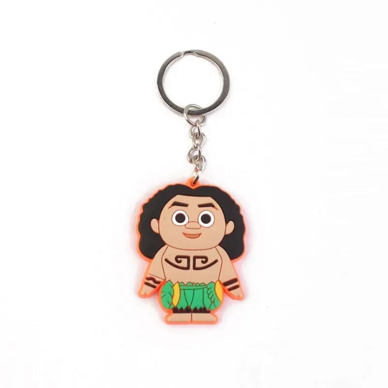 HOT Disney Movie Princess Moana Keychain Kawaii Car Keyring Action Figure Maui Adventure Accessories Cosplay Key Ring Kids Gift