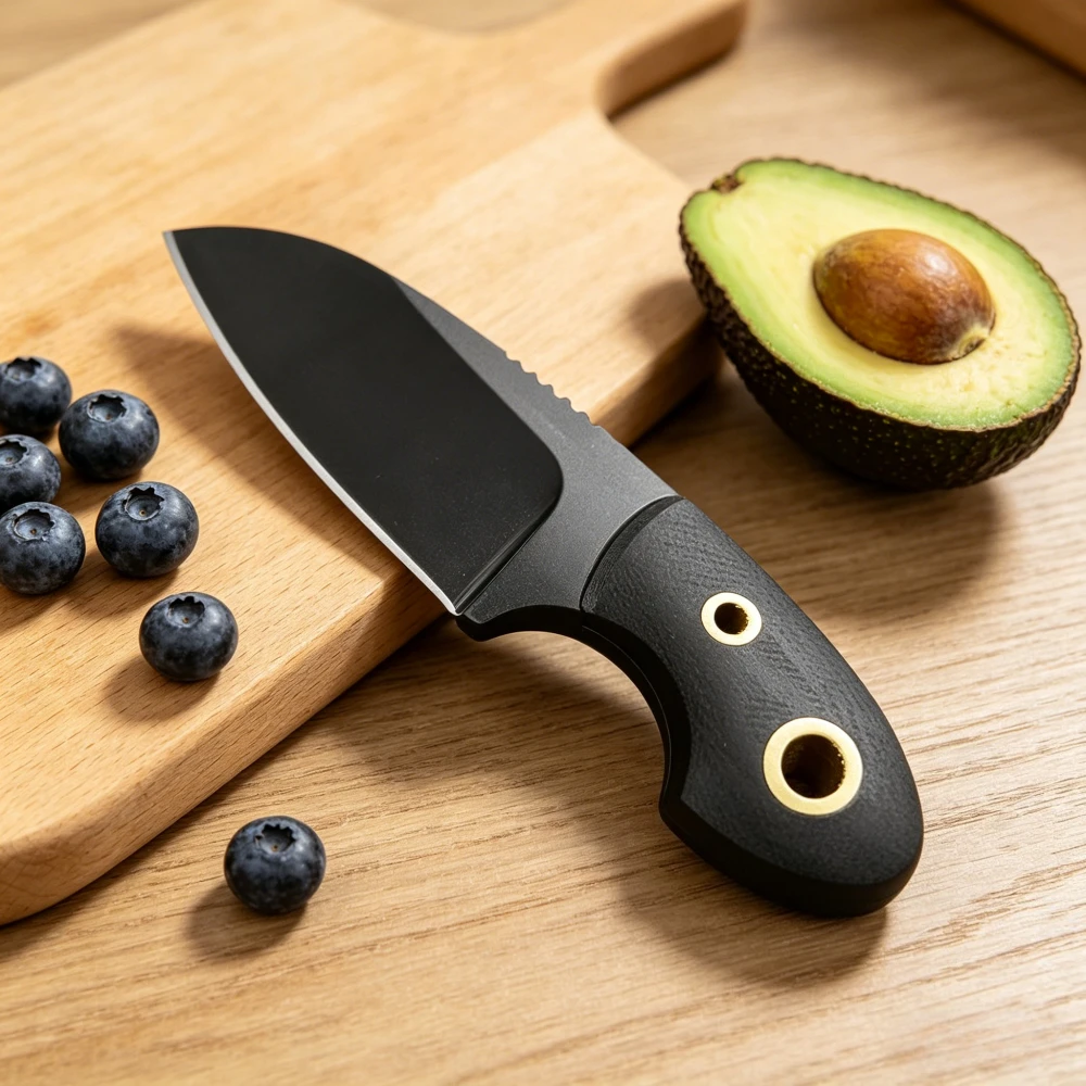 

Outdoor Hiking Camping Fishing Mini Fixed Blade Knife with Sheath 8Cr13MoV Steel Blade Practical Tool