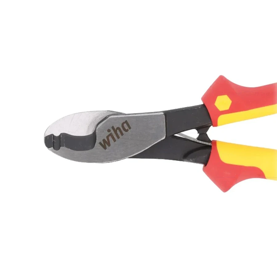 WIHA 43663 1000V VDE 210mm Insulated Cable Cutter Electrical Wire Cutting Pliers for Cutting of Copper and Aluminium Cables