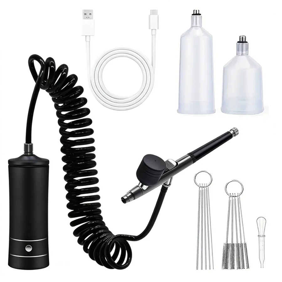 Multi-Purpose Cordless Mini Airbrush Set Spray Pump Gun Pen Air Compressor Kit Portable Air Brush Set Art Painting Spray Model