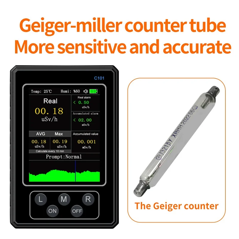 Geiger Counter Nuclear Radiation Detector Handheld Dosimeter β Y X-Ray Beta Gamma Detector LCD Radioactive Tester