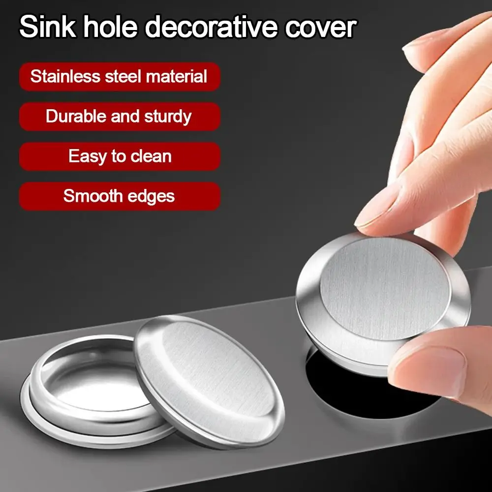 Kitchen Accessories Stainless Steel Sink Plug Anti-leakage Silver Faucet Hole Cover Faucet Decorative Covers Bathroom