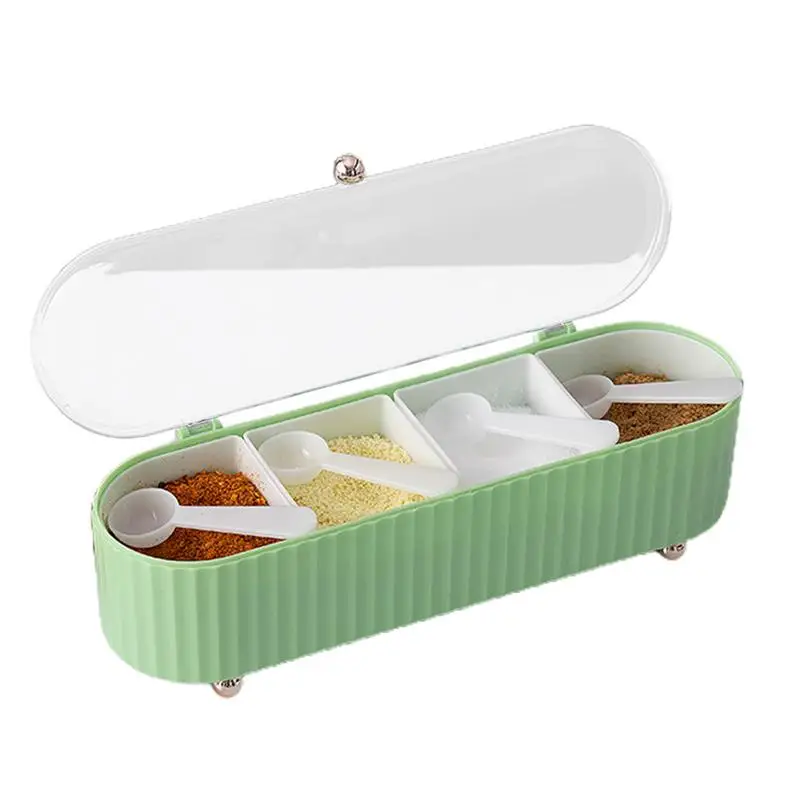 

Seasoning Box dust proof multifunctional storage box Salt Sugar Pepper Shaker Portable Condiments Container kitchen gadgets