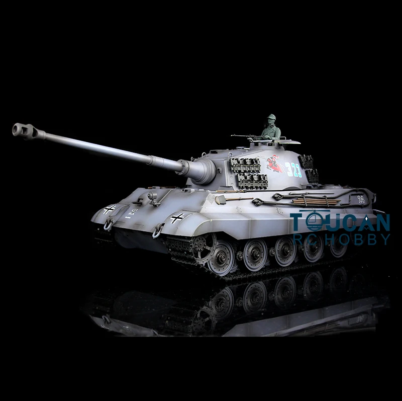 1/16 7.0 2.4G Henglong King Tiger RC Tank FPV 3888A 360 Turret Barrel Recoil Smoke Effect Armored Adult Toy TH17536-SMT7