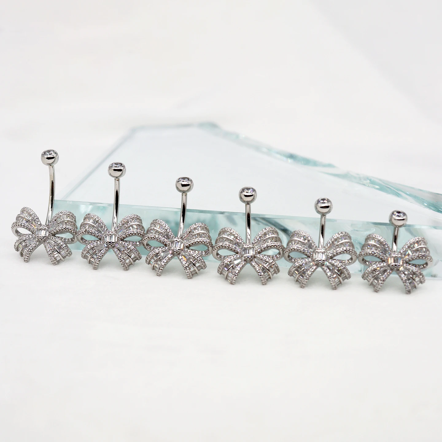 New Arrival 925 Sterling Silver Bow Belly Button Piercing Jewelry Body Jewelry Woman Belly Piercings Jewelry Sexy Body 16MM
