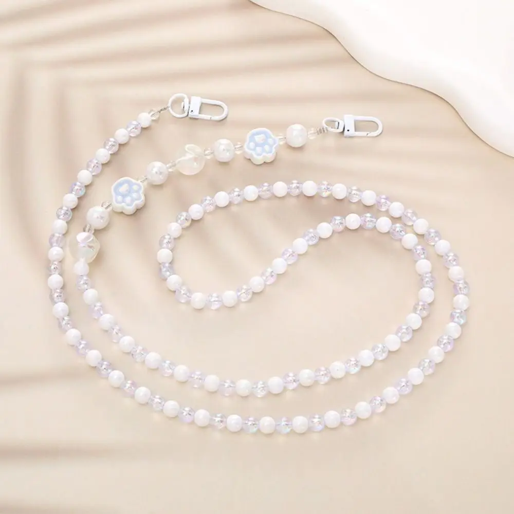 Portable Beaded Pearl Strap Mobile Phone Lanyard DIY Anti-lost Crossbody Chain Bag Accessory Sling Shoulder Strap