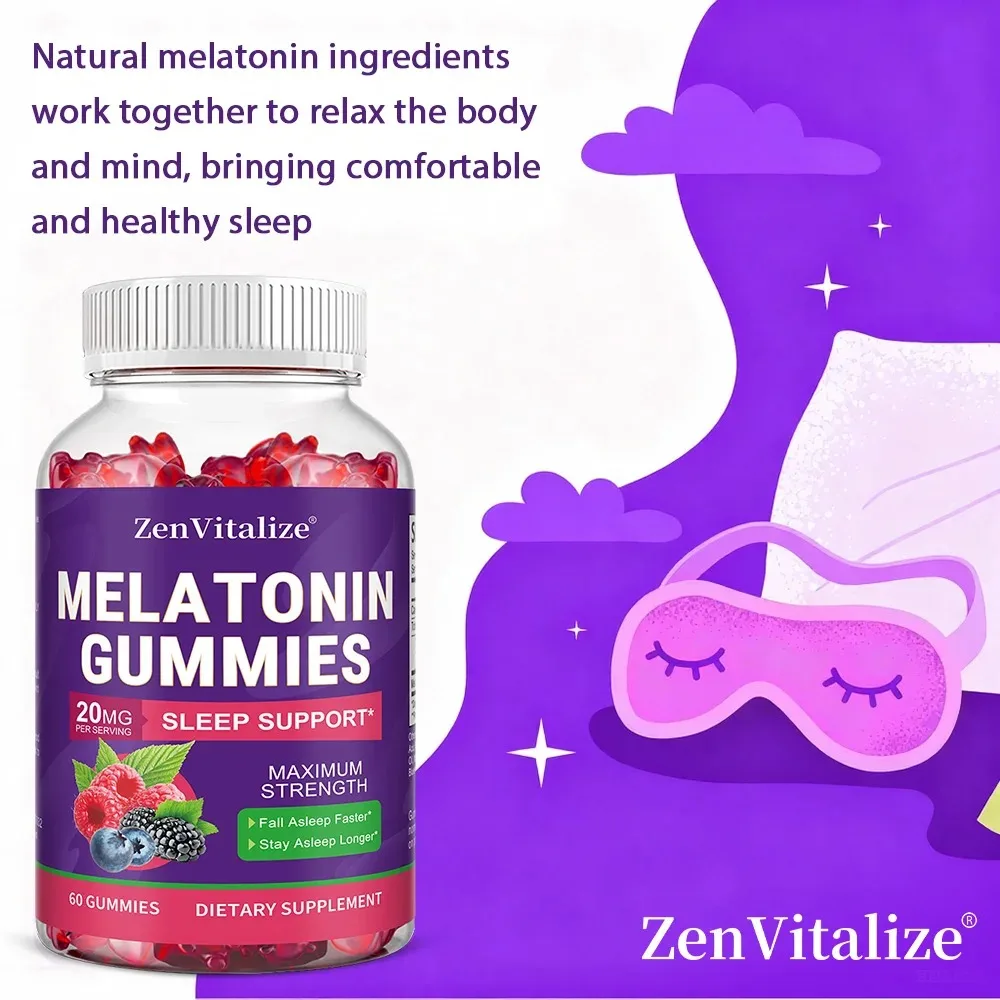Adult Melatonin Gummies Support Sleep Quality, Improve Mood, and Regulate Sleep Rhythms
