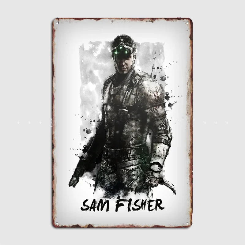 Sam Fisher / Splinter Cell Poster Metal Sign Life Wall Custom Bedroom Indoor Home Wall Decor Posters Room Decoration