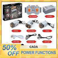 CADA Technical Power Functions S059-001 High-Tech Speed Servo L M Motor And Led Light Compatible With Lego Car 88004 88003