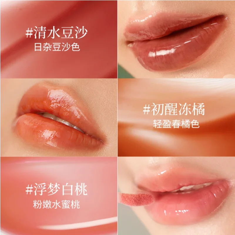 Meiking lipstik berlapisan cermin, kosmetik rias wajah tahan lama melembapkan tidak lengket transparan Lip Gloss transparan