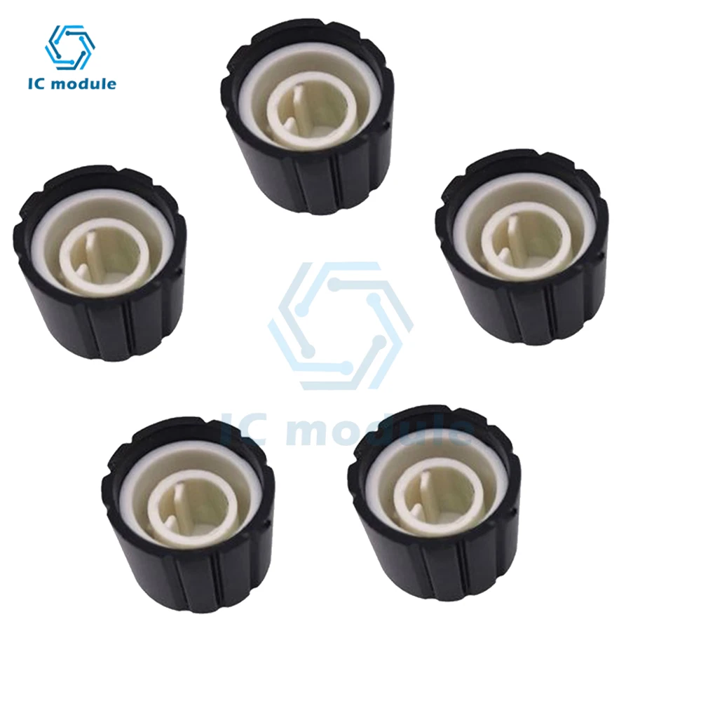 5PCS ABS For KY-040 360 Degrees Potentiometer Rotary Encoder Half Shaft Hole Caps Knob Brick Sensor Switch 6mm