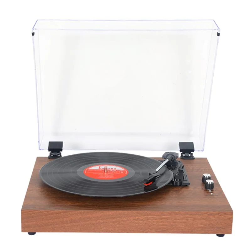 All-in-One  Turntable Vinyl Record Player with Hi-Fi Sound, Non-Slip Platter, and Ruby Stylus