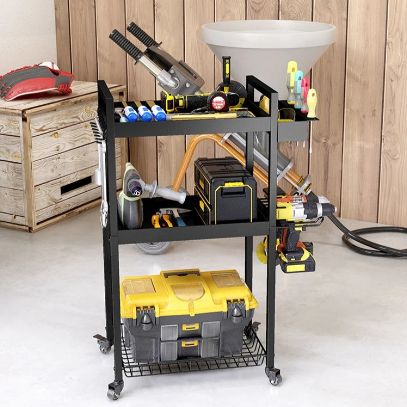 

Stable Floor tool storage rack wrought iron hand drill screwdriver tool holder mobile charging drill storage rack