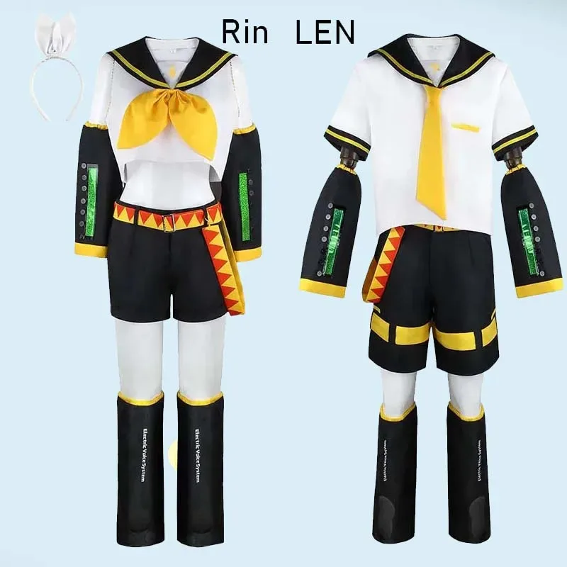 

Anime Cosplay Rin Len Costume Len Rin Cosplay Len Costume Kagamine JK Uniform for Halloween Comic Con Outfits