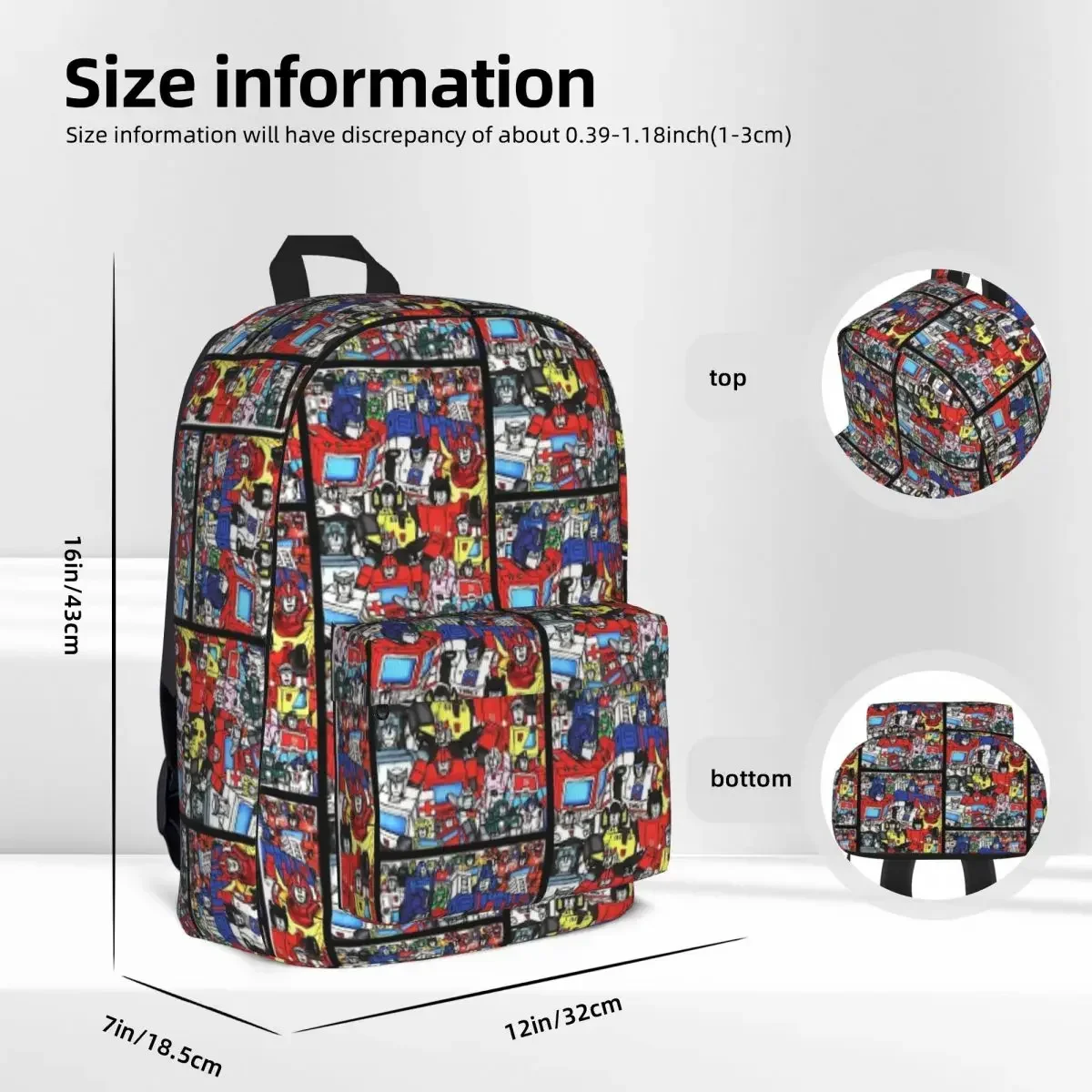 Transformers Autobots Backpacks Large Capacity Student Book bag Shoulder Bag Laptop Rucksack Casual Travel Rucksack School Bag