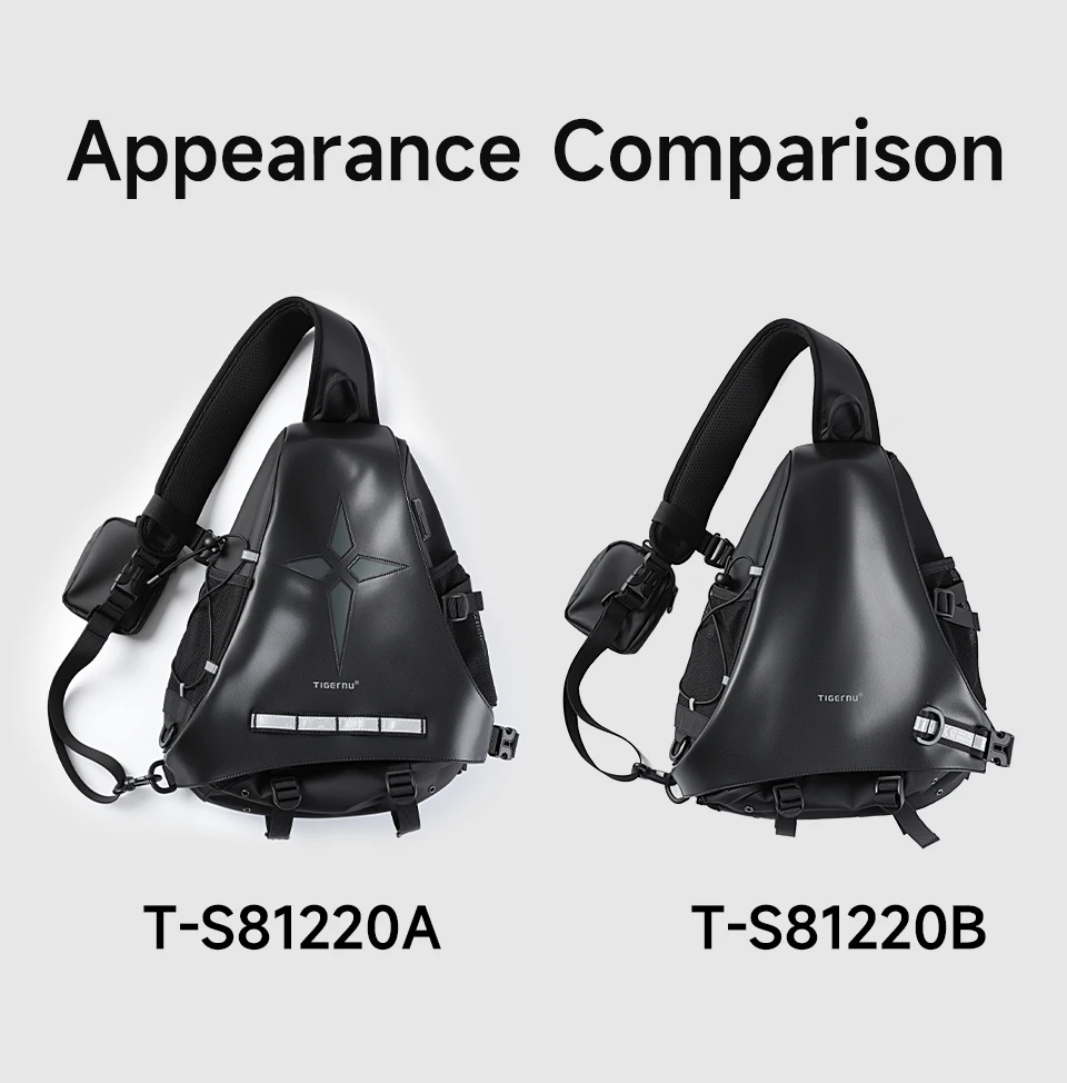 Tigernu Herren-Umhängetasche in Übergröße mit USB-Anschluss für 11-Zoll-Brusttasche mit abnehmbarem 3-Punkt-Tragegurt, Fahrrad- und Sporttasche – Detail 9