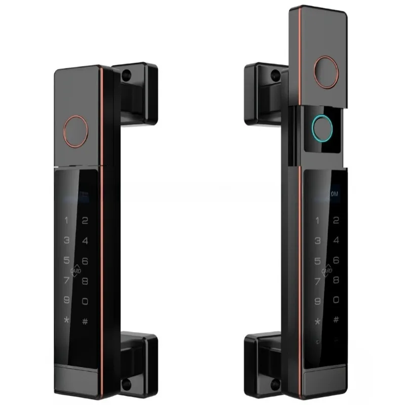 Double-sided courtyard villa broken bridge aluminum outdoor waterproof swipe card fingerprint flat open push-pull anti-theft