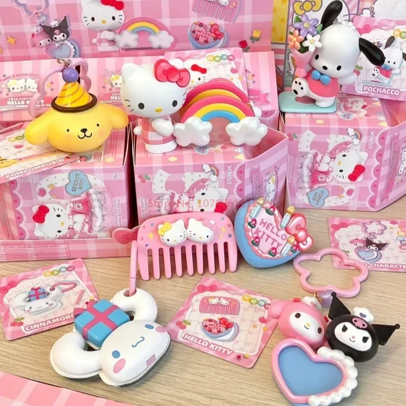 

Sanrio, Hello Kitty 50-я Юбилейная серия, расписание полно счастливой серии, аниме, фигурка, Коллекционные Подарочные игрушки