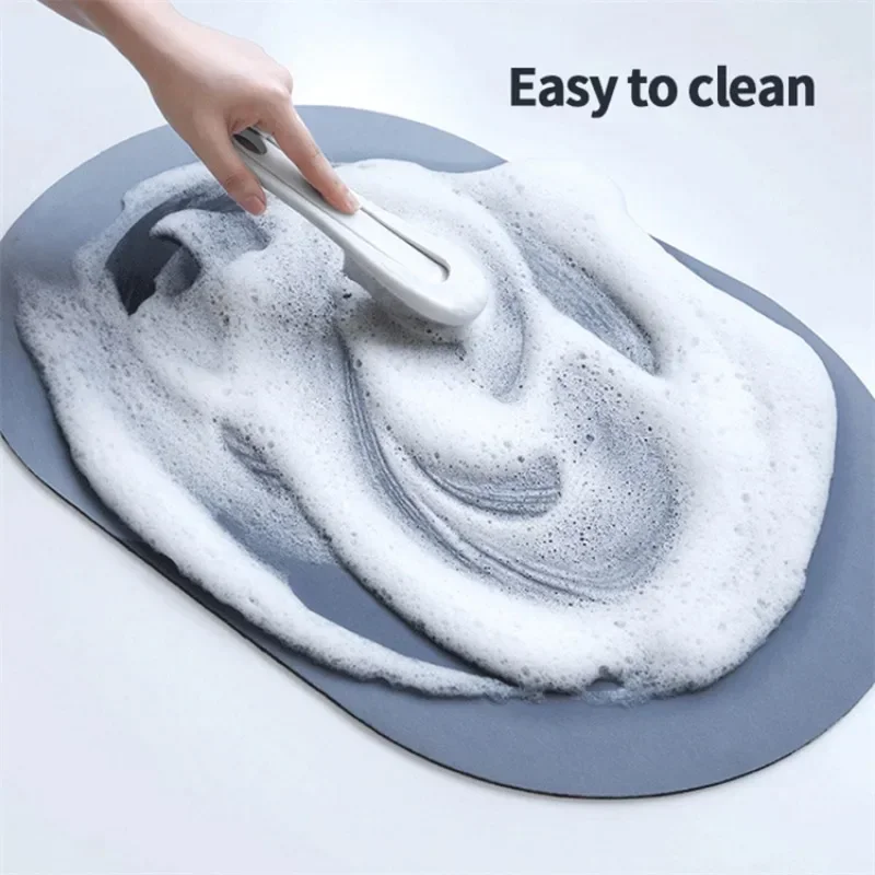 Super Absorbent Shower Bath Mat Bathroom Anti-Slip Carpet Rug Simple Kitchen Entrance Soft Door Bathtub Side Bath Mat Home Decor