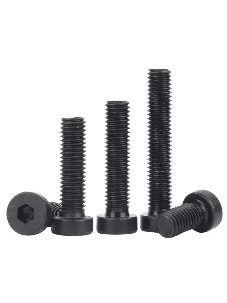 1~10Pcs Grade 12.9 Black Carbon Steel DIN7984 Hexagon Hex Socket Thin Short Low Cap Head Screw Bolt M5 M6 M8 M10 M12 M14 M16