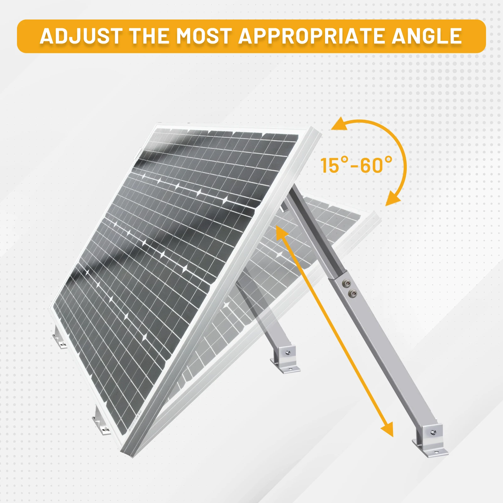 CP-SETUNO 26in Adjustable Solar Panel Tilt Mount Brackets Support up to 100W-500 Watt Solar Panel for Any Flat Surface, Roof, RV