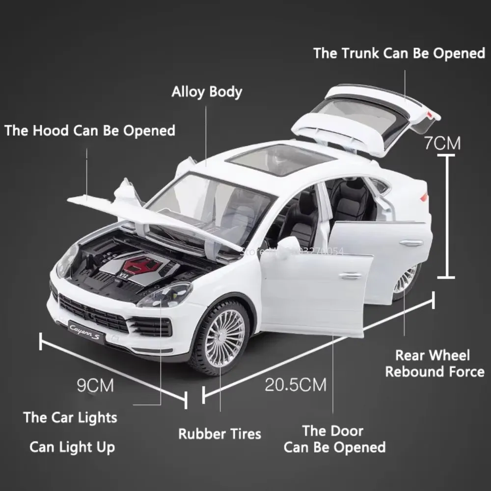 1:24 合金パナメーラカイエン S ダイキャストミニチュアモデルおもちゃの車の装飾音光プルバック車両ファッション装飾ギフト