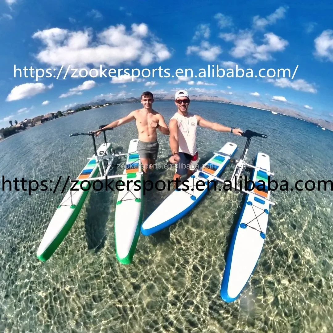 2025 Newly Water Play Equipment Inflatable Water Bicycle Pontoon Lake Sea Inflatable Board With bike