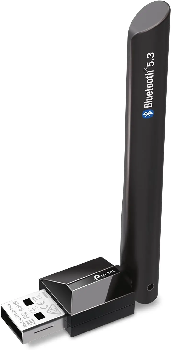 

USB-адаптер Bluetooth 5.3 для ПК, приемник с большим радиусом действия и регулируемой антенной, Plug and Play для Windows 11/10/8.1/7
