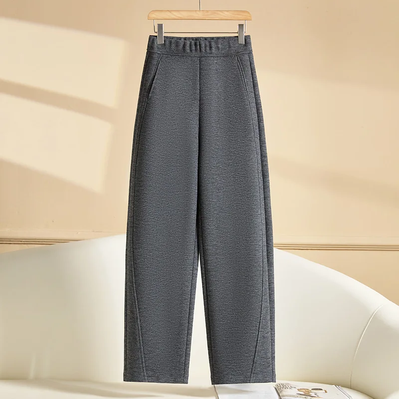 

Woolen Scimitar Pants for Women, and Winter High-Waisted Elegant Warm Thickened Casual Sickle Pants Banana Pants