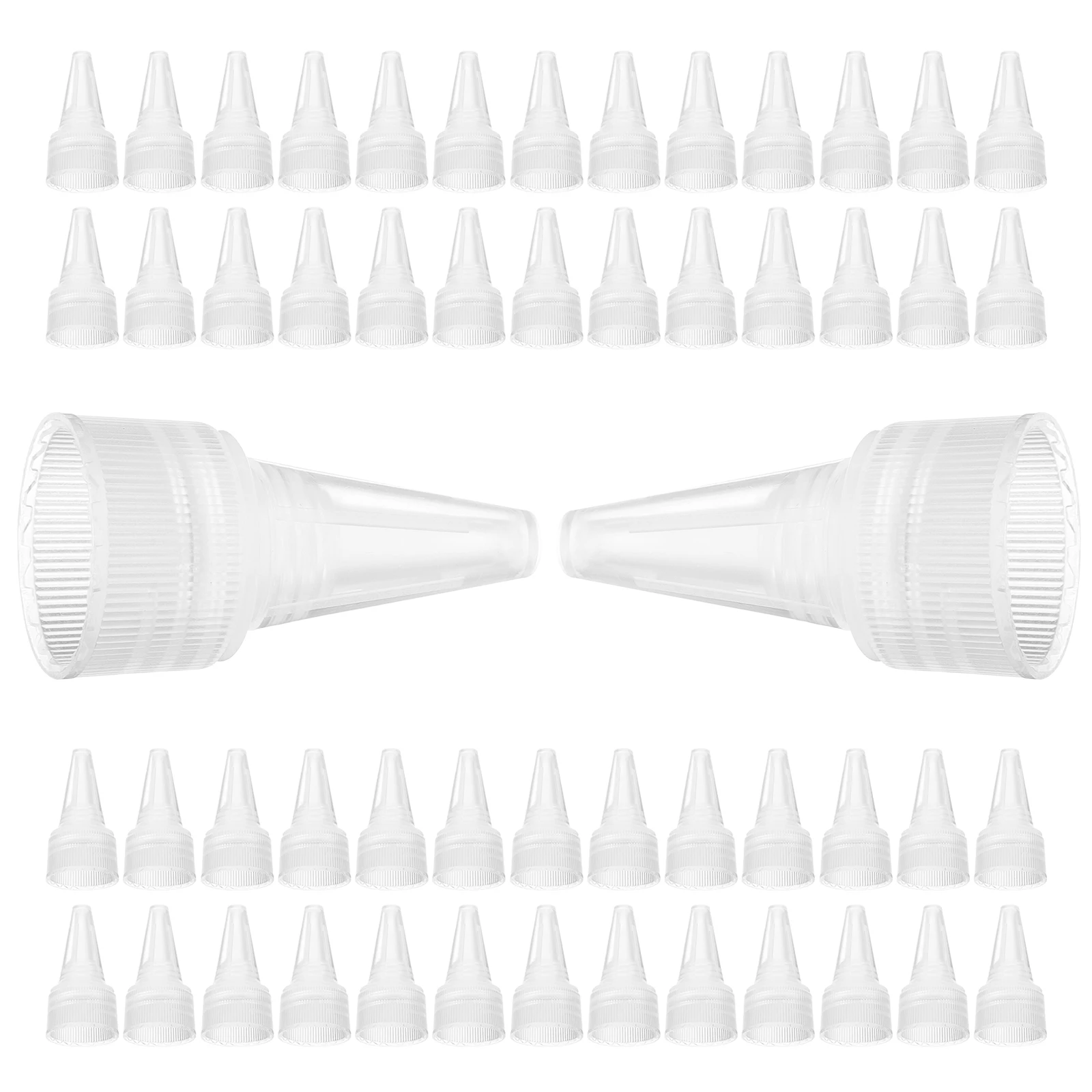 

50pcs Pointed Mouth Caps Reusable Leak proof Replacement Transparent PP Bottle Lids Home Use Seal Accessories