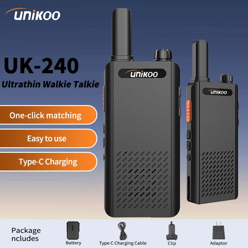 

2 pcs Unikoo UK240 Walkie Talkie Portable Wireless Set Two Way Radio Station Comunicador Transceiver for Camping