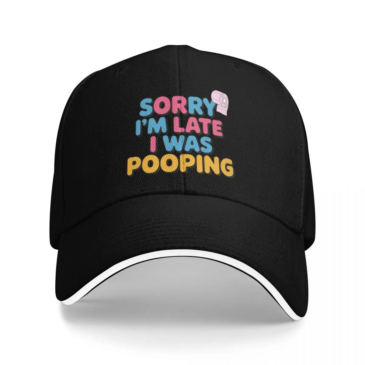 Baseball Caps Sorry I'm Late I Was Pooping Sarcasm Joke Meme Awesome Casquette Men Women Casual Spring Caps