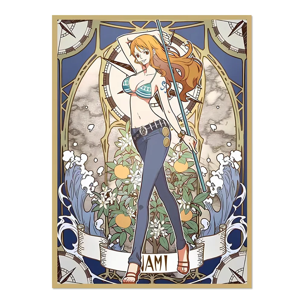 60 Stück 67 x 92 mm One Piece Anime Kartenhüllen Yamato/Nami/Diva/Robin Brettspielkarten Schutz für TCG/PKM/MTG Spielkartenhandel – Detail 6