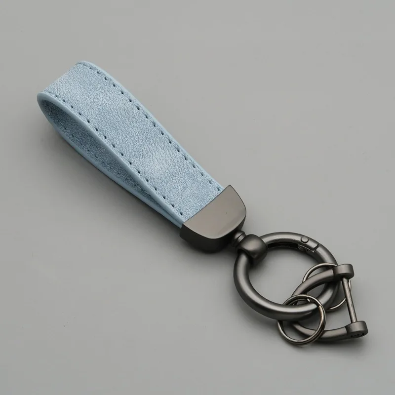 Custom Logo Suede Leather Keychain for Men and Women Retro Vintage Personalized Company Name Keyring Laser Engrave Car Key Chain