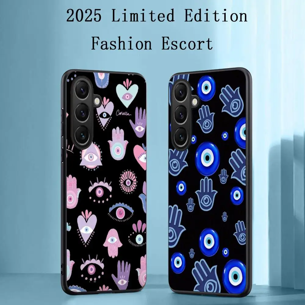 Evil Eye super cool hip-hop design Phone Case For Samsung Galaxy S26 S25 S24 S23 S22 S21 Plus Ultra Note20 Soft Black