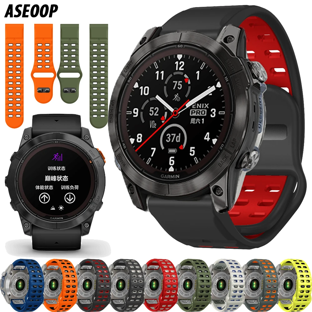 

Силиконовый ремешок Quickfit для Garmin Fenix 8 E 7 7X(51 мм) 6 5X Enduro 3 2 Pro Tactix 7 Pro, ремешок для часов 26 мм 22 мм, браслет-браслет