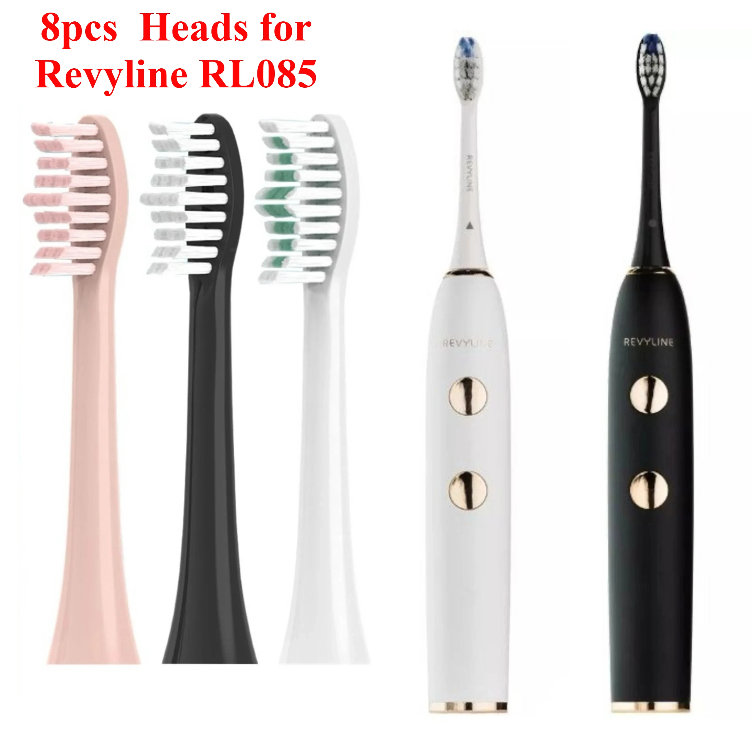 

8pcs Replacement Toothbrush Heads for Revyline RL085 Electric Toothbrush Accessories Nozzles Bristles，for Revyline RL085